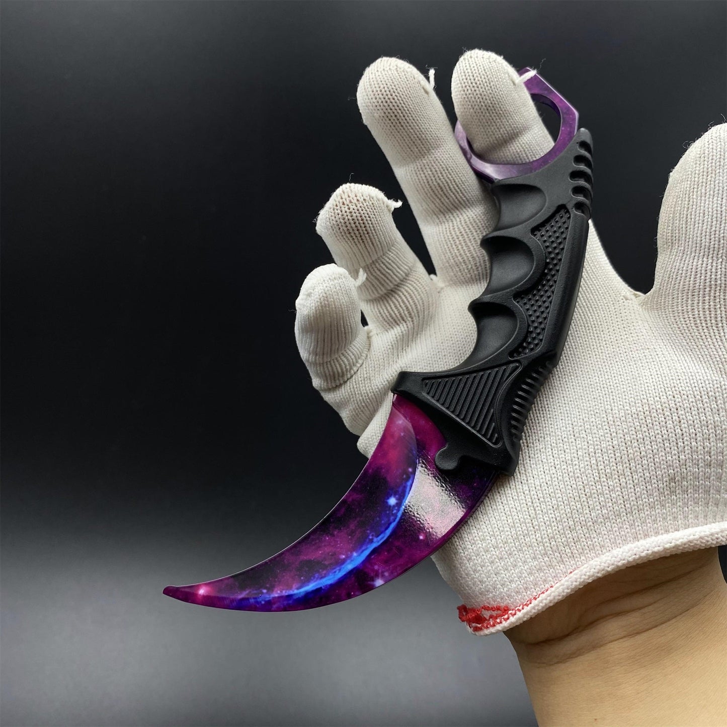CS2 Game Karambit Galaxy Skin Replica Dull Blade Trainer Knife For Display Collectible Model