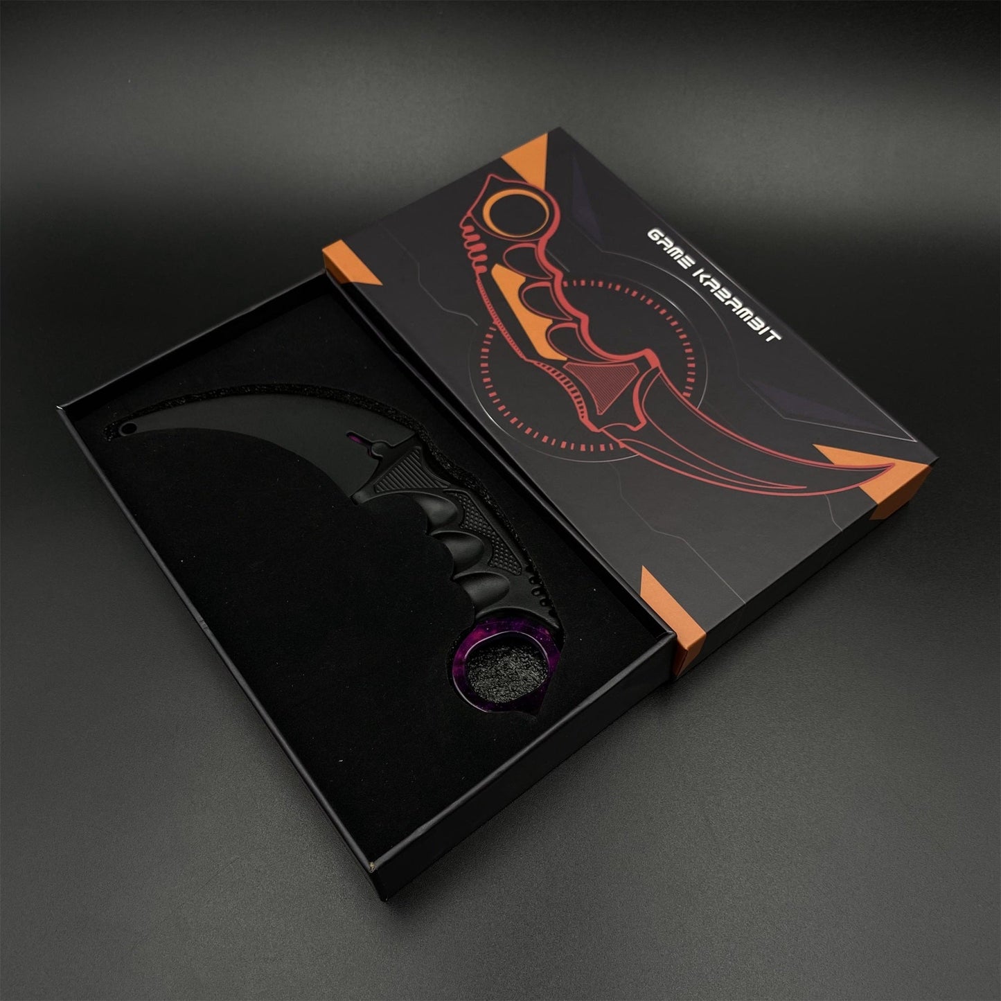 CS2 Game Karambit Galaxy Skin Replica Dull Blade Trainer Knife For Display Collectible Model