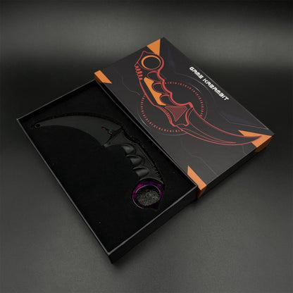 CS2 Game Karambit Galaxy Skin Replica Dull Blade Trainer Knife For Display Collectible Model