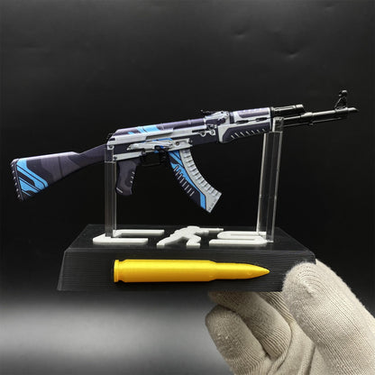 Hot Game CS2 AK-47 Vulcan Skin Tiny Gun Metal Replica Game Prop Collectible