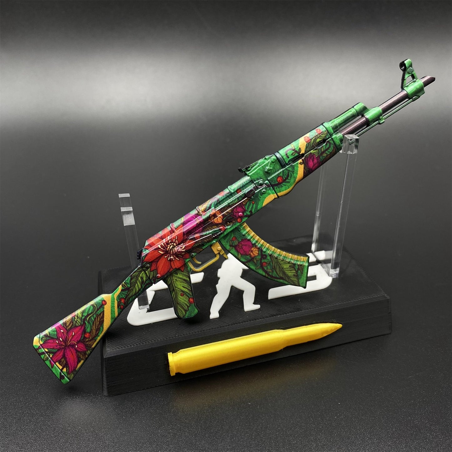 Hot Game CS2 Wild Lotus Skin AK-47 Miniature Tiny Gun Metal Replica Game Prop Collectible
