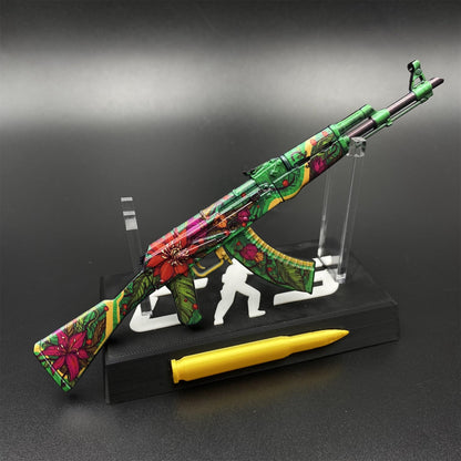 Hot Game CS2 Wild Lotus Skin AK-47 Miniature Tiny Gun Metal Replica Game Prop Collectible