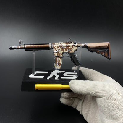 CS Game Skin M4A4 Desert Storm Mini Metal Game Replica For Collection