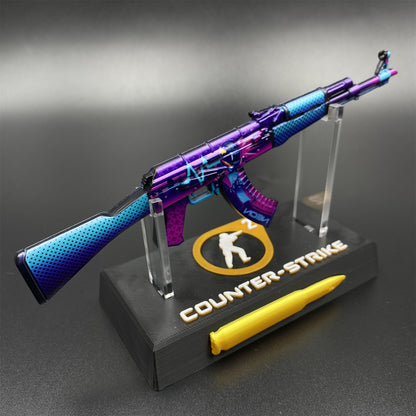 Hot Game CS2 Neon Rider Skin Metal AK-47 Mini Gun Metal Replica Game Prop Collectible