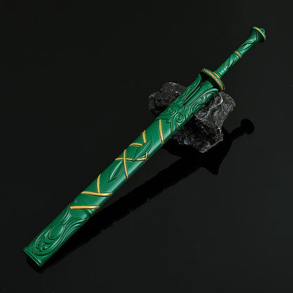Green Bamboo Bee Cloud Sword from Mortal's Legend of Immortality Mini Metal Sword Collectible