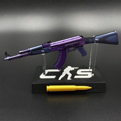 Hot Game CS2 Tiny Gun AK47 Midnight Laminate Metal Replica Game Prop Collectible