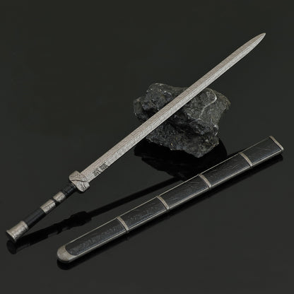 Yanling Sword Alloy Replica Ancient Chinese Wuxia Sword Replica with Scabbard Non-sharp Desktop Collectible Ornament Gift