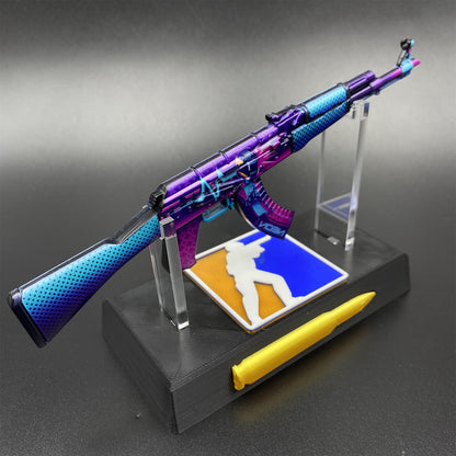 Hot Game CS2 Neon Rider Skin Metal AK-47 Mini Gun Metal Replica Game Prop Collectible