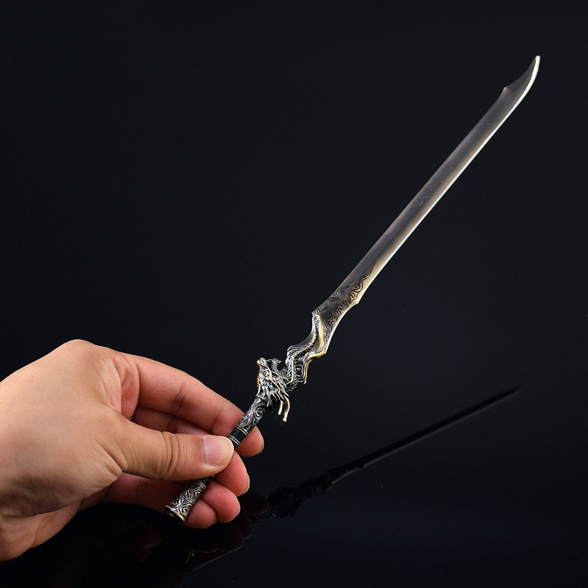 Wujin Ancient Knife Metal Replica | Game Prop Replica Alloy Collectible Sword Ornament for Display & Cosplay Gift