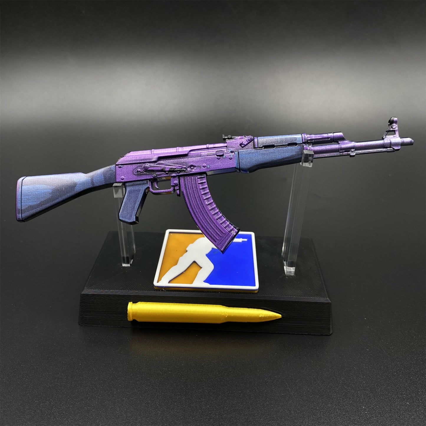 Hot Game CS2 Tiny Gun AK47 Midnight Laminate Metal Replica Game Prop Collectible