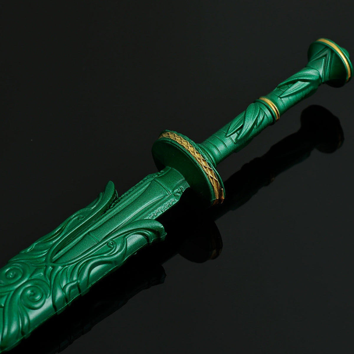 Green Bamboo Bee Cloud Sword from Mortal's Legend of Immortality Mini Metal Sword Collectible