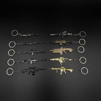 Mini Metal Gun Props Keychain - Gaming Weapon Backpack Pendant