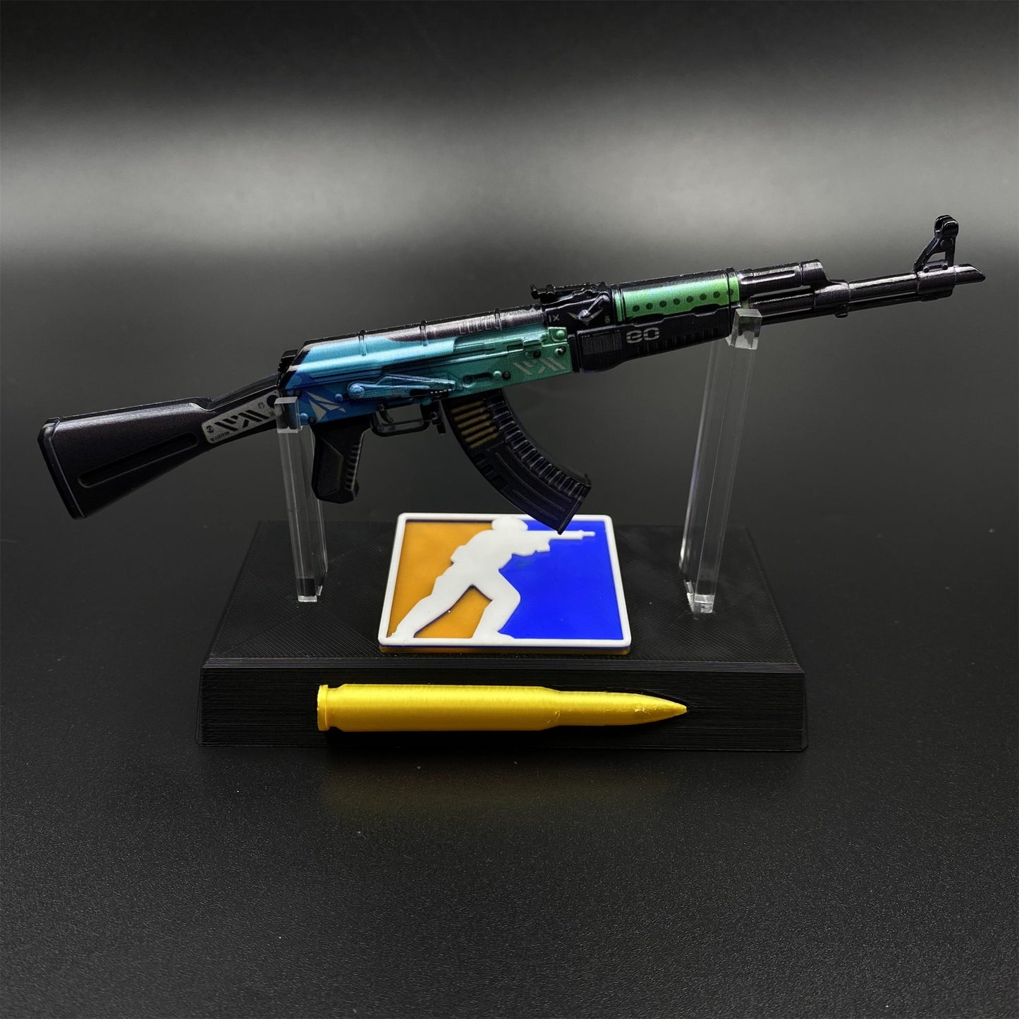 Metal AK47 Ice Coaled Miniature CSGO Fan Art For Collection