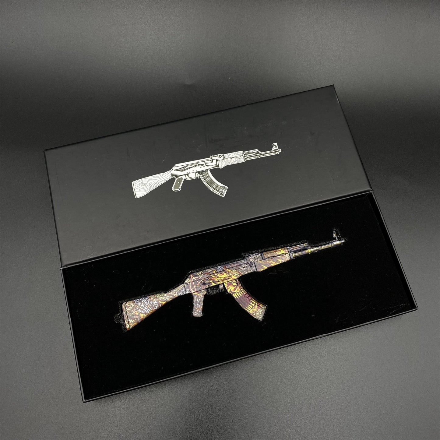 Hot Game CS2 AK47 Searing Rage Skin Mini Metal Replica Game Prop Collectible