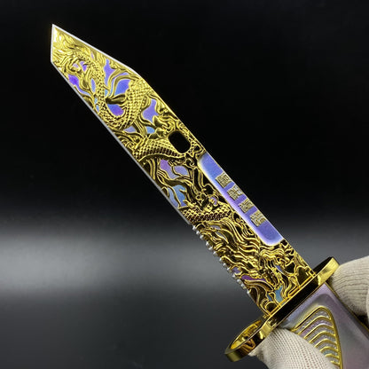 IRL Delta Force Dragon Fang Tactical Dagger Metal Replica - Soaring Dragon Collectible