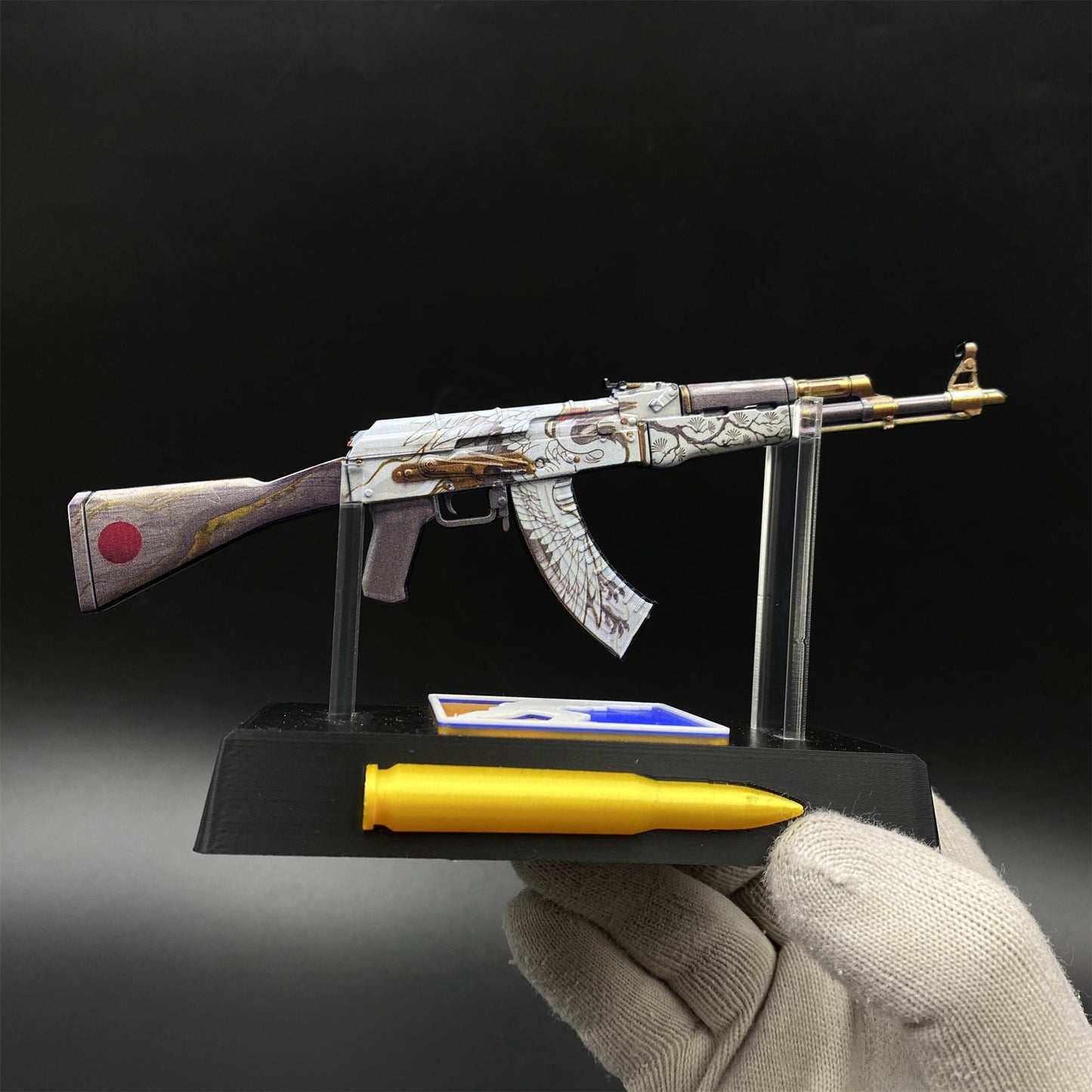 CS2 Game Peripheral - Tiny Gun AK47 Crane Fligh Metal Replica Game Prop Collectible