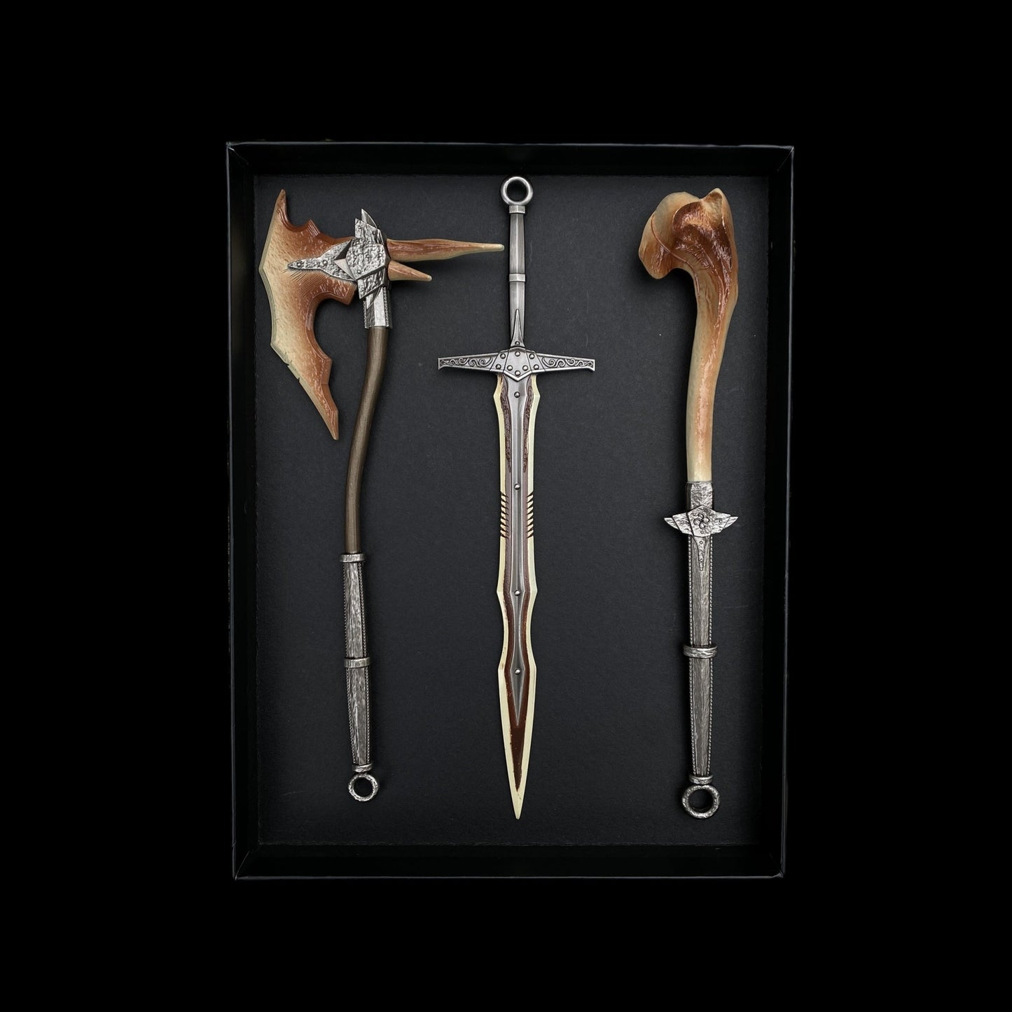 Daedric Steel Dragonbone Weapon Metal Replica Collection