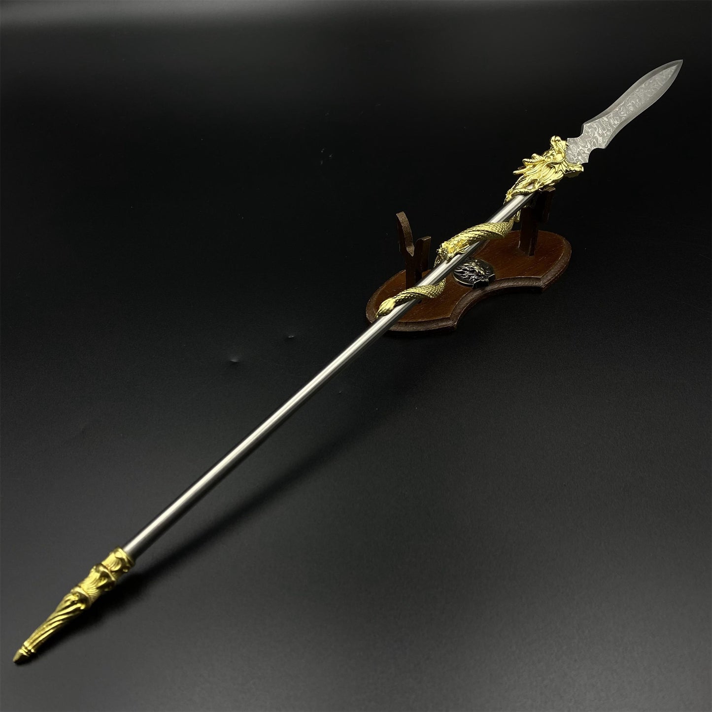 Hand-Forged Damascus Steel Dragon Spear Miniature 41CM/16.1"