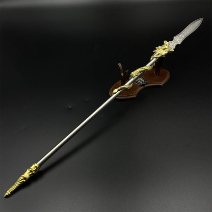 Hand-Forged Damascus Steel Dragon Spear Miniature 41CM/16.1"