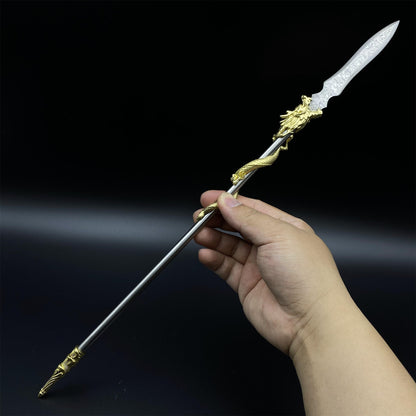 Hand-Forged Damascus Steel Dragon Spear Miniature 41CM/16.1"