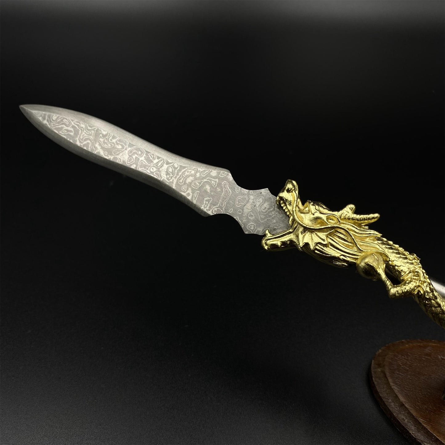 Hand-Forged Damascus Steel Dragon Spear Miniature 41CM/16.1"
