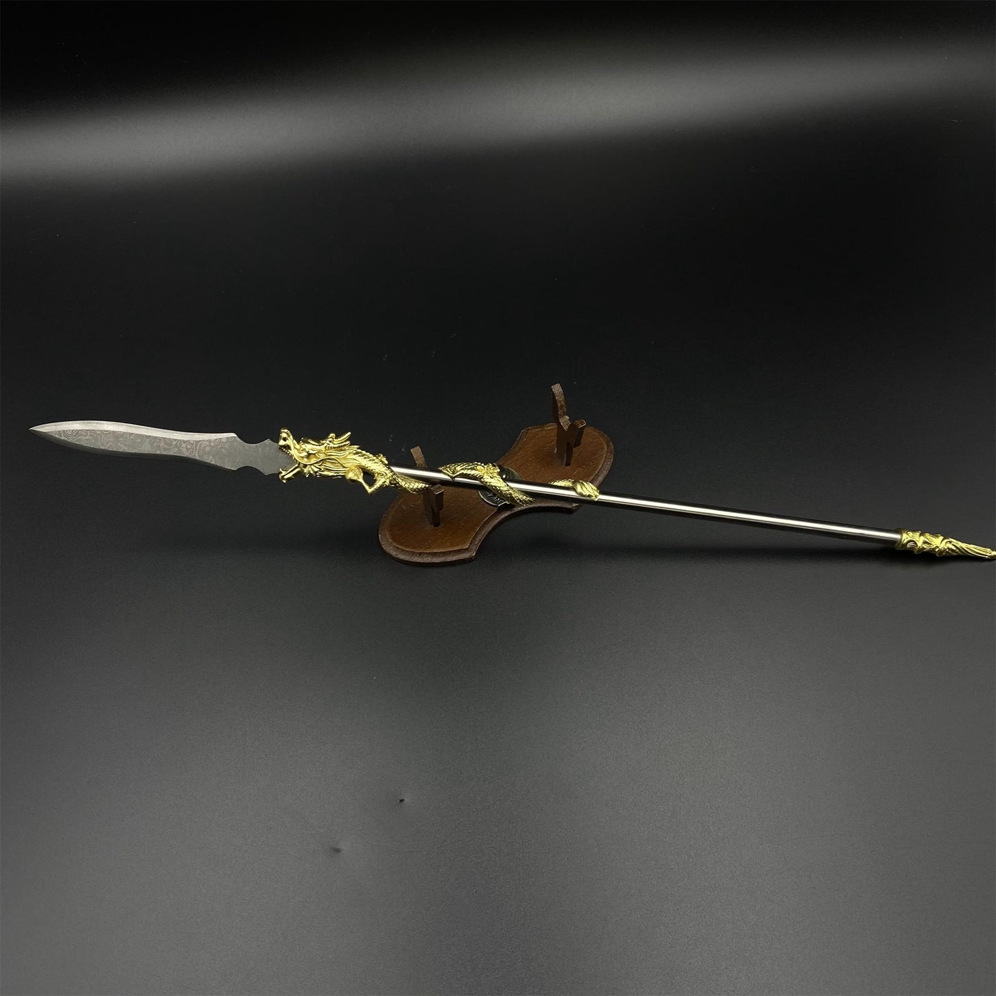 Hand-Forged Damascus Steel Dragon Spear Miniature 41CM/16.1"