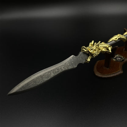 Hand-Forged Damascus Steel Dragon Spear Miniature 41CM/16.1"