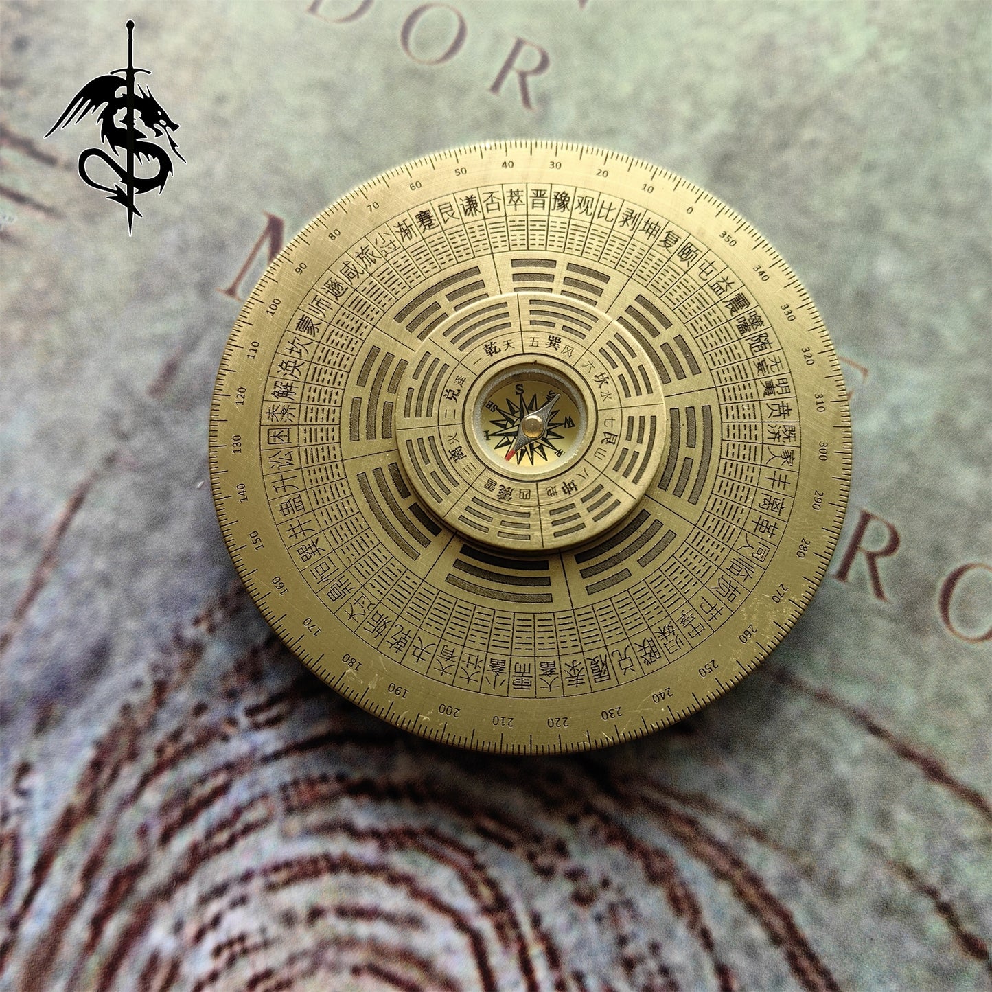 Brass Bagua Compass Finger Spinner Toy