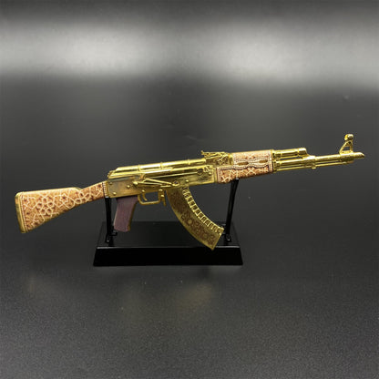 Tiny AK-47 Gold Arabesque Miniature Metal Collectible For Display