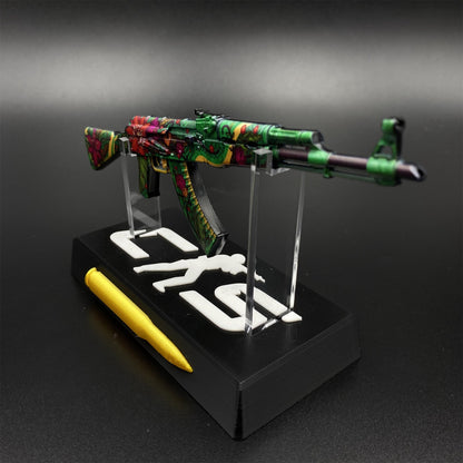 Hot Game CS2 Wild Lotus Skin AK-47 Miniature Tiny Gun Metal Replica Game Prop Collectible