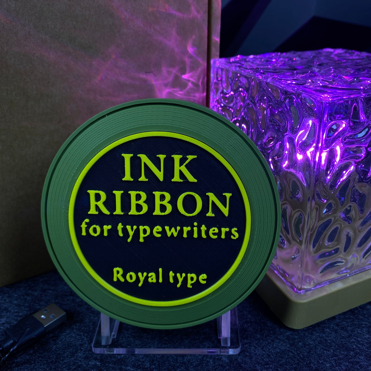 3D Printed Ink Ribbon Speaker Replica Prop, Horror Game Fan Art Desktop Decor, Collectible Gaming Ornament Gift