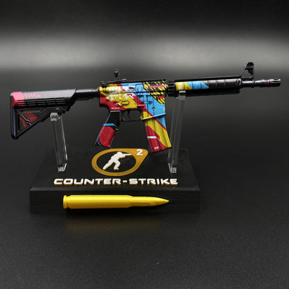 CS Game Skin M4A4 Cyber Mini Metal Game Replica For Collection