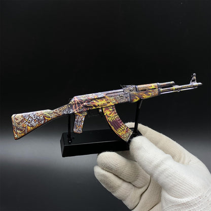 Hot Game CS2 AK47 Searing Rage Skin Mini Metal Replica Game Prop Collectible
