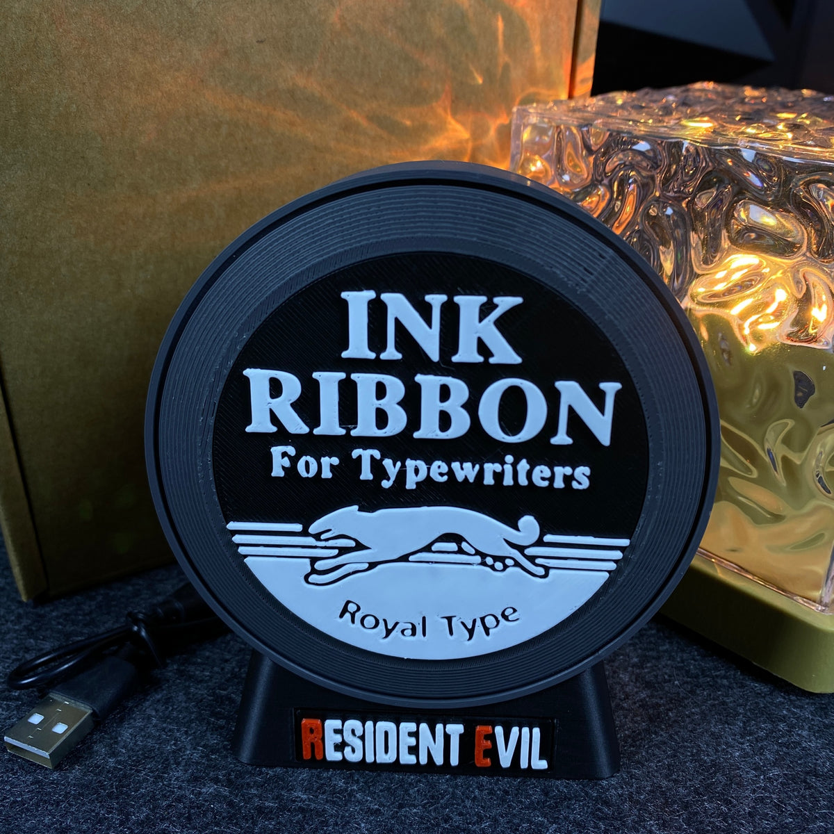 3D Printed Ink Ribbon Bluetooth Speaker Horror Game Themed Desktop Decor Gift