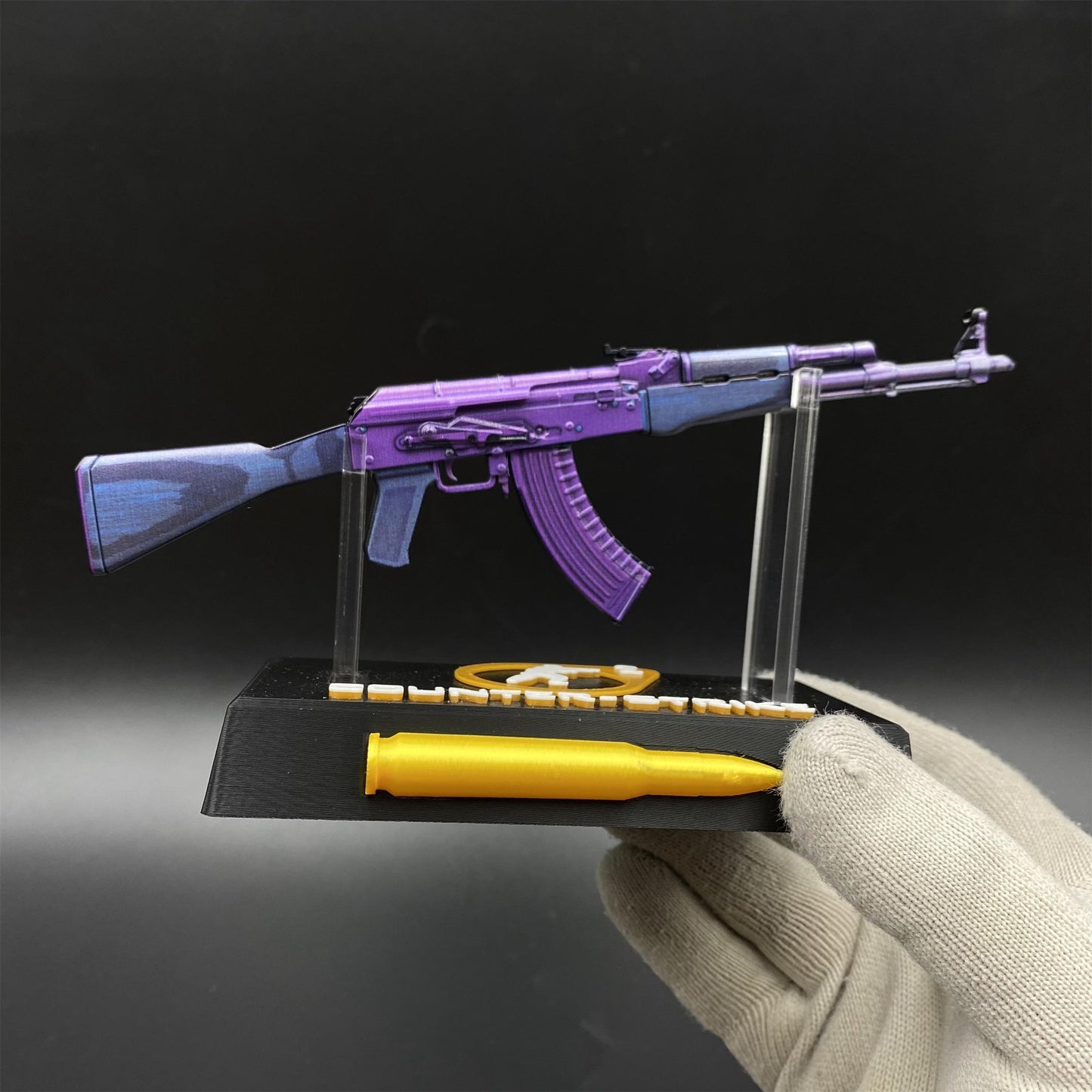 Hot Game CS2 Tiny Gun AK47 Midnight Laminate Metal Replica Game Prop Collectible