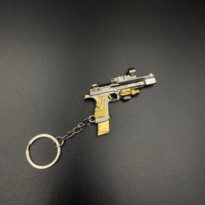 Delta Force Mini Tactical Handgun Alloy Keychain, FPS Game Fan Collectible Gift