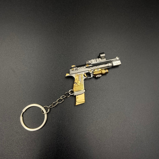 Delta Force Mini Tactical Handgun Alloy Keychain, FPS Game Fan Collectible Gift
