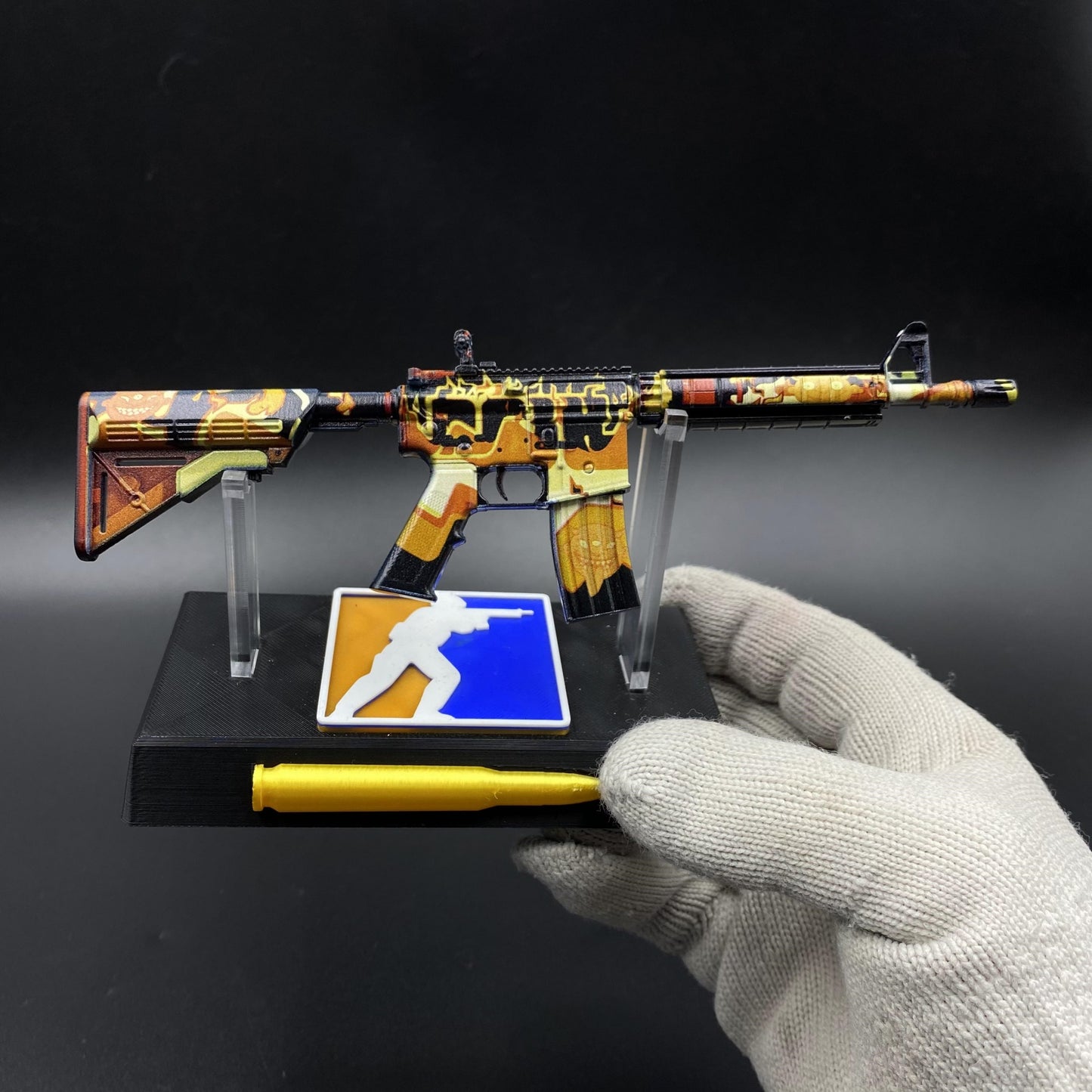 CS Game Skin M4A4 Hellfire Mini Metal Game Replica For Collection