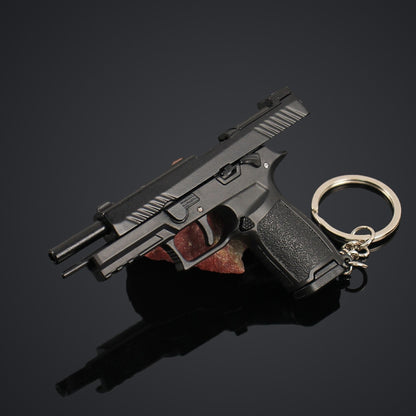 SIG M17 Mini Pistol Model Keychain with Storage Tin Box