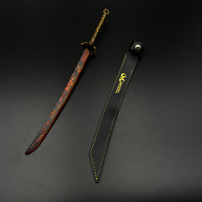 Honglian Karmic Fire Blade Mini Replical, Cang Yu Anime Alloy Collectible Sword Ornament