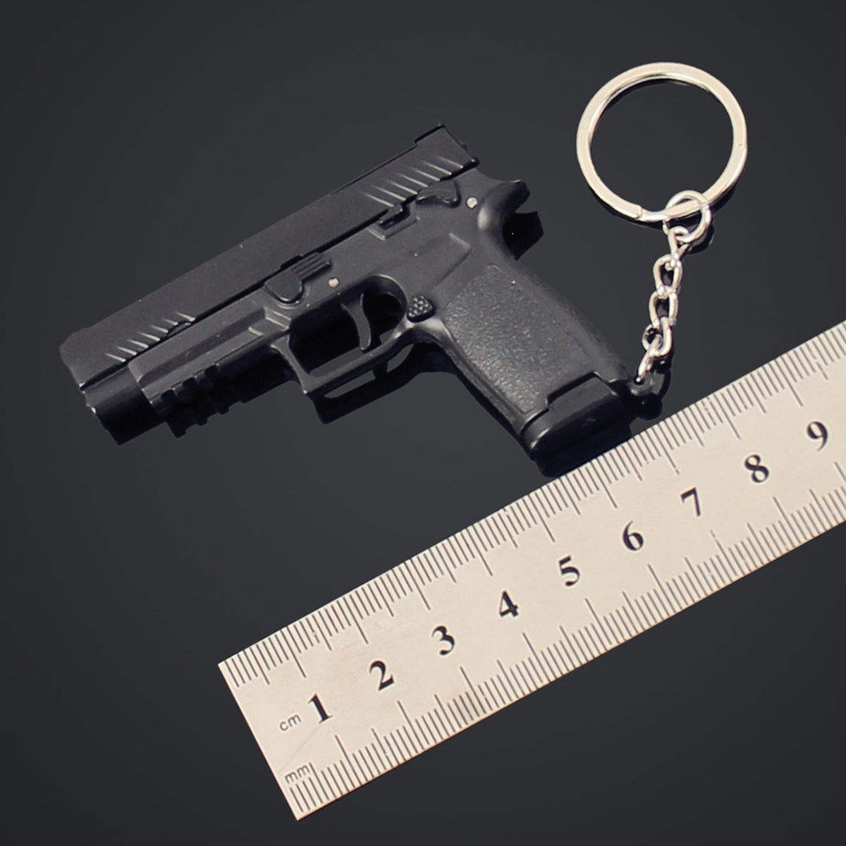 SIG M17 Mini Pistol Model Keychain with Storage Tin Box