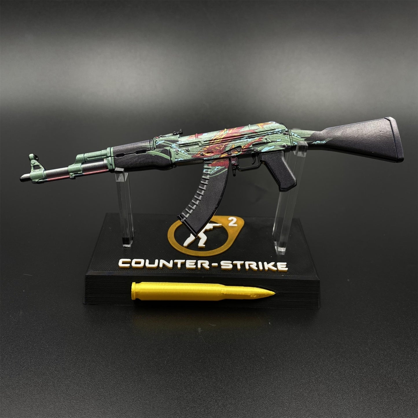 CS2 Game Peripheral - Tiny Gun AK47 Aquamarine Revenge Metal Replica Game Prop Collectible