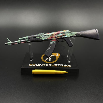 CS2 Game Peripheral - Tiny Gun AK47 Aquamarine Revenge Metal Replica Game Prop Collectible