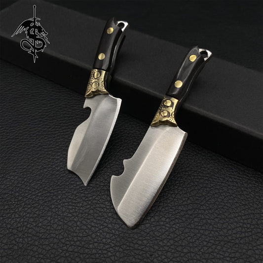 Brass And Wooden Handle Mini EDC Knife 2 In 1 Pack