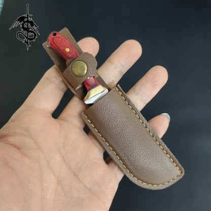 Wooden Brass Handle Mini Knife Stainless Steel EDC Portable Tiny Knife