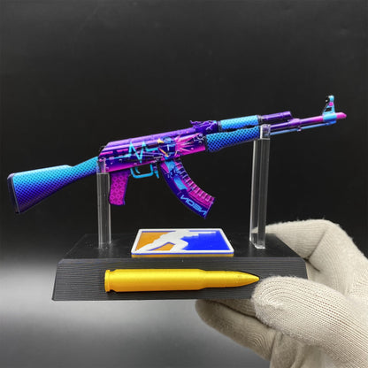 Hot Game CS2 Neon Rider Skin Metal AK-47 Mini Gun Metal Replica Game Prop Collectible