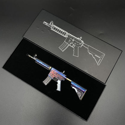 CS Game Skin M4A4 Red Blossom Mini Metal Game Replica For Collection
