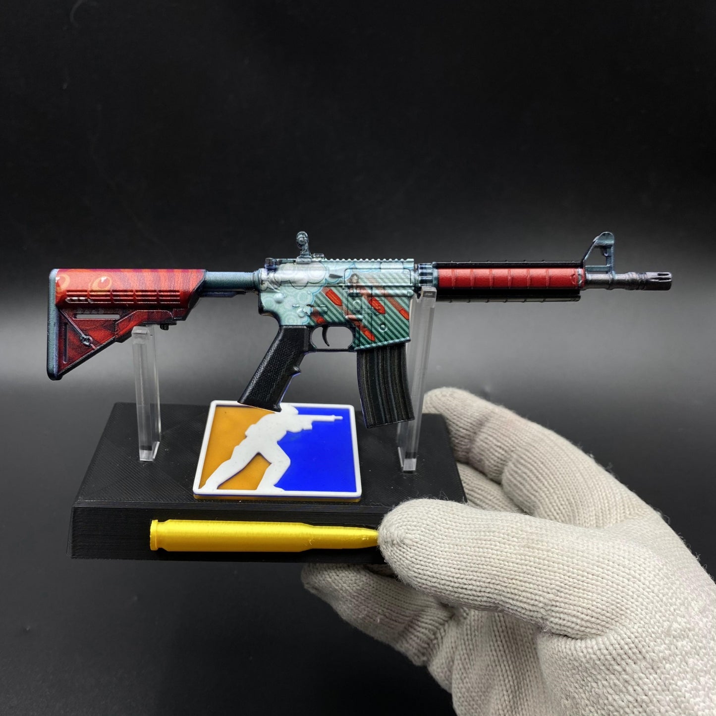 M4A4 Bullet Rain Mini Metal Gun CS2 Game Replica For Collectible