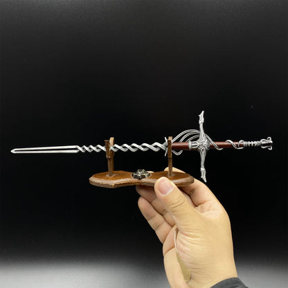Soul Game Cleanrot Knight Flame Greatsword Miniature Metal Replica – Collectible Game Weapon Model