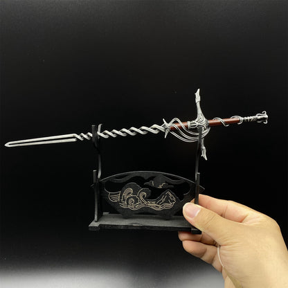 Soul Game Cleanrot Knight Flame Greatsword Miniature Metal Replica – Collectible Game Weapon Model